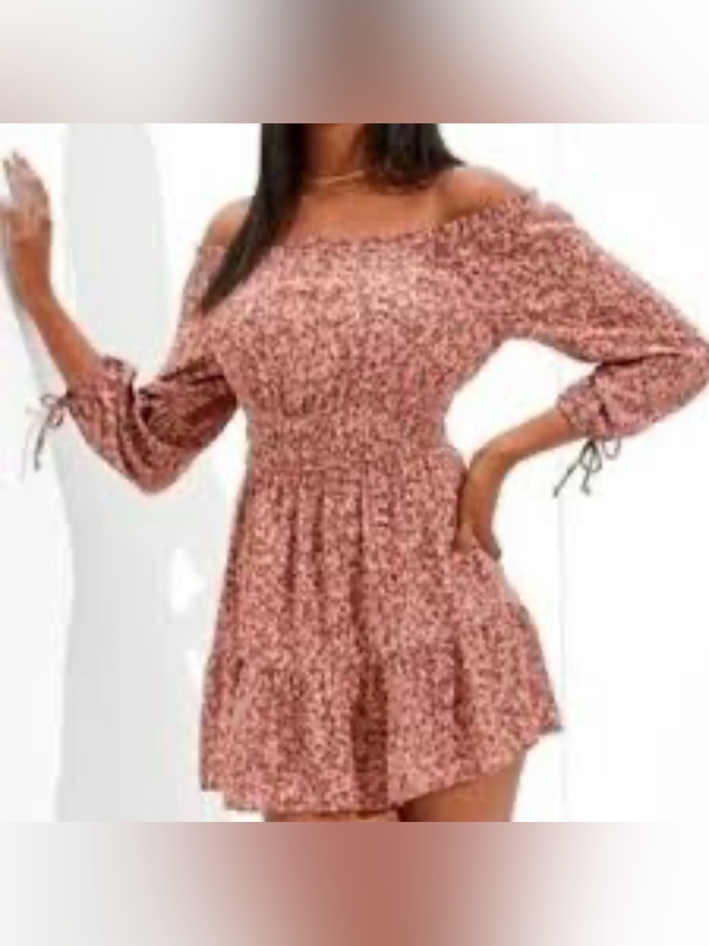 American Eagle Outfitters Off The Shoulder Babydoll Mini Dress Floral Small NWT